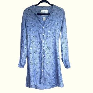 Frank and Eileen linen floral button up dress